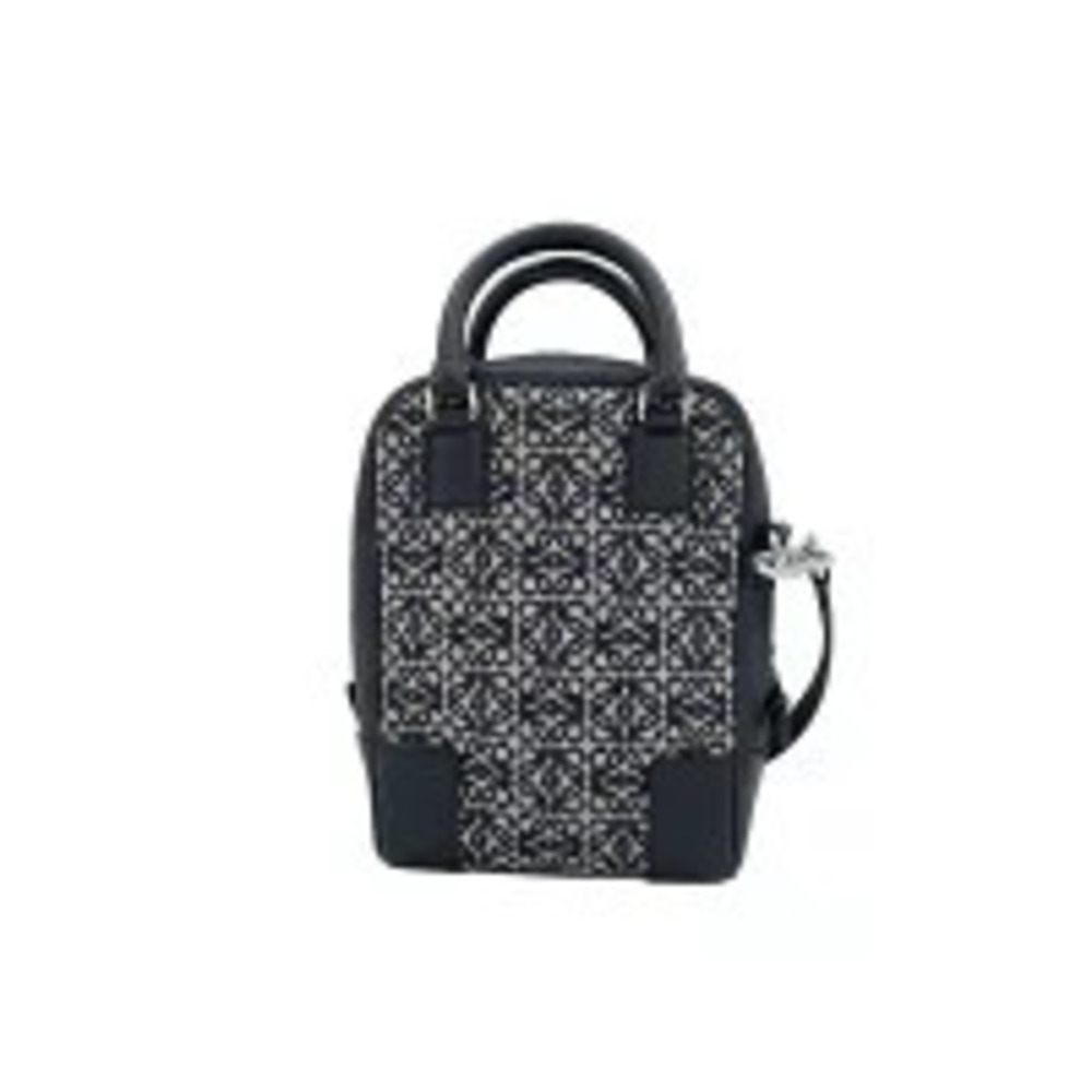 Christian Dior Canvas Leather Amazona Handbag Black
